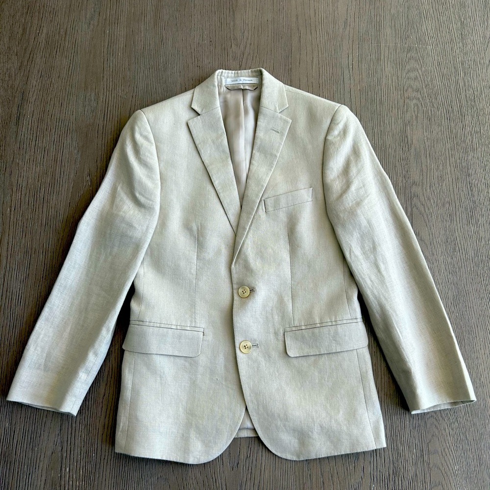 Boys blazer Size 10 Regular Lauren Ralph Lauren 100% linen Tan
